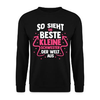 Geschwister Schwestern Schwester - Unisex Pullover - Schwarz - Vorne - Alina (178cm) & Michal (187cm)