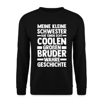 Geschwister Bruder Schwestern Schwester - Unisex Pullover - Schwarz - Vorne - Alina (178cm) & Michal (187cm)