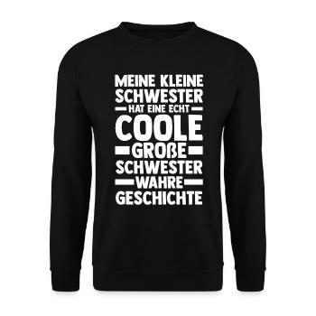 Geschwister Schwestern Schwester - Unisex Pullover - Schwarz - Vorne - Alina (178cm) & Michal (187cm)