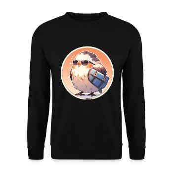 Vogel Vögel Lustige Tiere Waldbewohner Tier - Unisex Pullover - Schwarz - Vorne - Alina (178cm) & Michal (187cm)