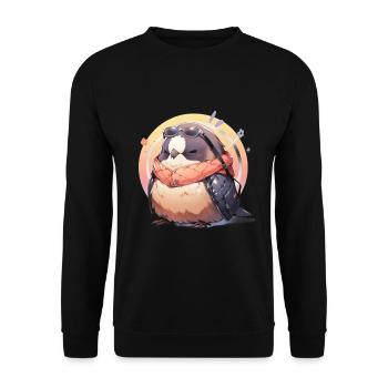 Vogel Vögel Lustige Tiere Waldbewohner Tier - Unisex Pullover - Schwarz - Vorne - Alina (178cm) & Michal (187cm)