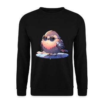 Vogel Vögel Lustige Tiere Waldbewohner Tier - Unisex Pullover - Schwarz - Vorne - Alina (178cm) & Michal (187cm)