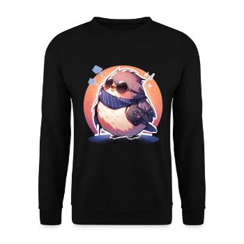 Vogel Vögel Lustige Tiere Waldbewohner Tier - Unisex Pullover - Schwarz - Vorne - Alina (178cm) & Michal (187cm)