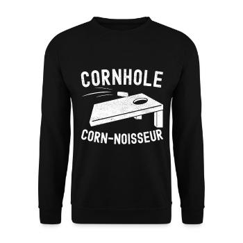 Cornhole Player Cornhole Board - Unisex Sweatshirt - black - Front - Alina (178cm) & Michal (187cm)