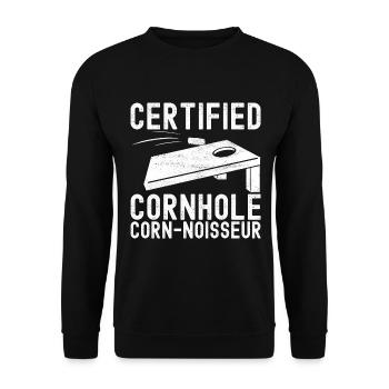 Cornhole Player Cornhole Board - Unisex Sweatshirt - black - Front - Alina (178cm) & Michal (187cm)