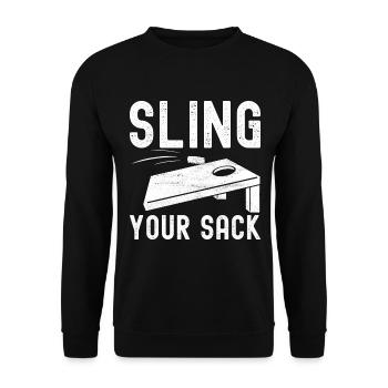Cornhole Player Cornhole Board - Unisex Sweatshirt - black - Front - Alina (178cm) & Michal (187cm)