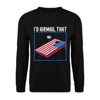Cornhole Player Cornhole Board - Unisex Sweatshirt - black - Front - Alina (178cm) & Michal (187cm)