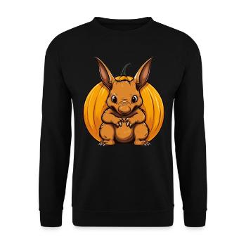 Aardvark Pumpkin Lazy Halloween Party Costume for - Unisex Sweatshirt - black - Front - Alina (178cm) & Michal (187cm)
