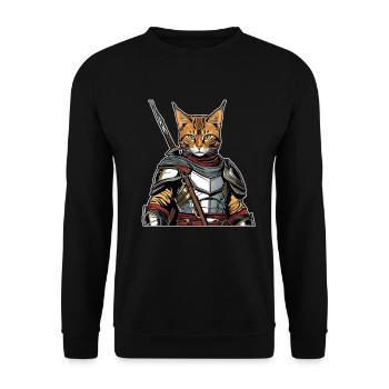 Katzen Katze Katzenshirt Katze Geschenkidee kitten - Unisex Pullover - Schwarz - Vorne - Alina (178cm) & Michal (187cm)