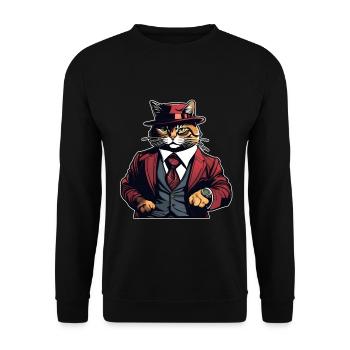 Chemise Chat Chat Cadeau Idée Mastic - Sweat-shirt Unisexe - noir - Devant - Alina (178cm) & Michal (187cm)