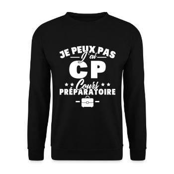 je peux pas j'ai CP rentréee des classes école - Sweat-shirt Unisexe - noir - Devant - Alina (178cm) & Michal (187cm)