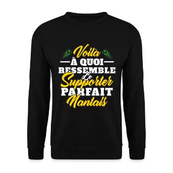 Supporter Nantais Cadeau Foot-ball Club Nantes - Sweat-shirt Unisexe - noir - Devant - Alina (178cm) & Michal (187cm)