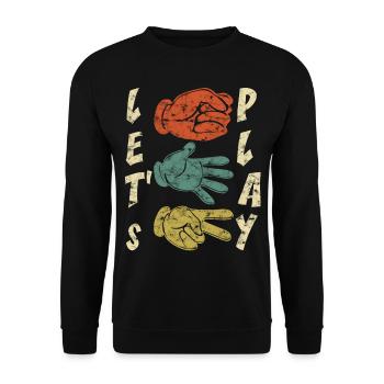 Scissors Stone Paper Hand Game Let's Play - Unisex Sweatshirt - black - Front - Alina (178cm) & Michal (187cm)