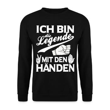 Scissors Stone Paper Legend Design - Unisex Sweatshirt - black - Front - Alina (178cm) & Michal (187cm)
