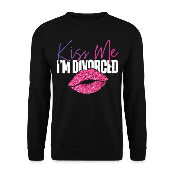 Bonne fête de divorce Embrasse-moi Je suis - Sweat-shirt Unisexe - noir - Devant - Alina (178cm) & Michal (187cm)