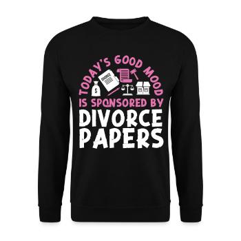 Happy Divorce Party Today's Good - Unisex Pullover - Schwarz - Vorne - Alina (178cm) & Michal (187cm)
