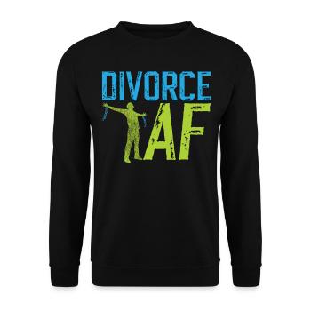 Happy Divorce Party Divorce Af - Unisex Sweatshirt - black - Front - Alina (178cm) & Michal (187cm)