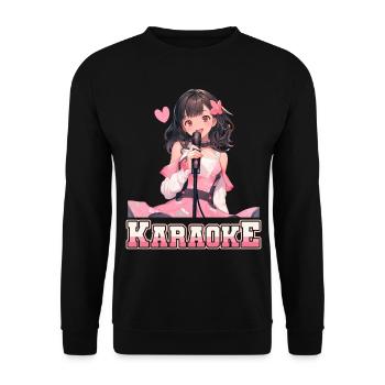 Filles Manga Anime Karaoké - Sweat-shirt Unisexe - noir - Devant - Alina (178cm) & Michal (187cm)