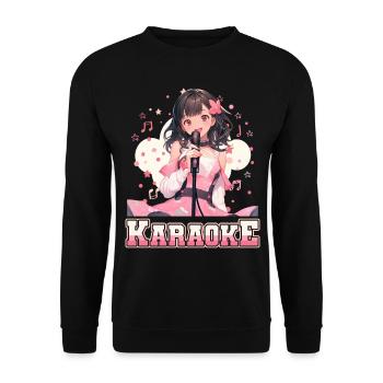 Filles Manga Anime Karaoké - Sweat-shirt Unisexe - noir - Devant - Alina (178cm) & Michal (187cm)