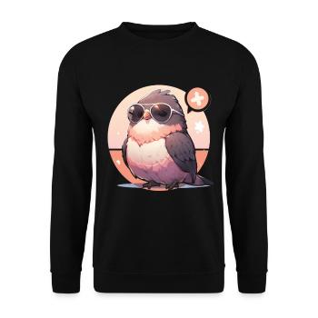 Vogel Vögel Lustige Tiere Waldbewohner Tier - Unisex Pullover - Schwarz - Vorne - Alina (178cm) & Michal (187cm)