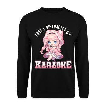Facilement distrait par le karaoké - Sweat-shirt Unisexe - noir - Devant - Alina (178cm) & Michal (187cm)