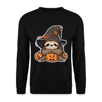 Paresseux Halloween Paresseux Paresseux Citrouille paresseuse - Sweat-shirt Unisexe - noir - Devant - Alina (178cm) & Michal (187cm)