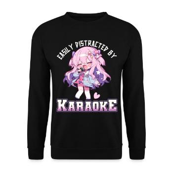Facilement distrait par le karaoké - Sweat-shirt Unisexe - noir - Devant - Alina (178cm) & Michal (187cm)