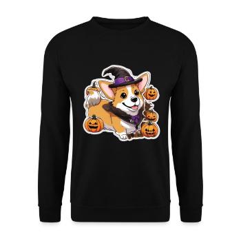 Corgi Corgi Dog Corgi Halloween Corgis - Unisex Sweatshirt - black - Front - Alina (178cm) & Michal (187cm)