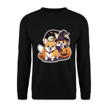 Corgi Corgi Dog Corgi Halloween Corgis - Unisex Sweatshirt - black - Front - Alina (178cm) & Michal (187cm)