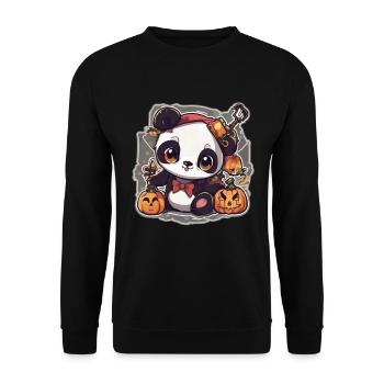 Panda Panda Halloween Pandas Panda Baby - Unisex Sweatshirt - black - Front - Alina (178cm) & Michal (187cm)