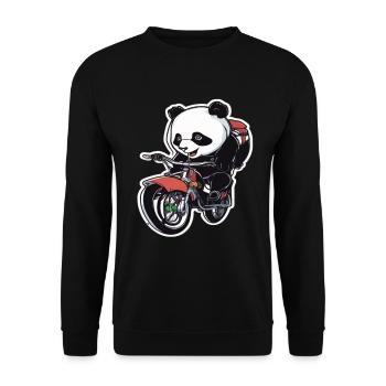 Panda Fahrrad Fahrrad Panda - Unisex Pullover - Schwarz - Vorne - Alina (178cm) & Michal (187cm)