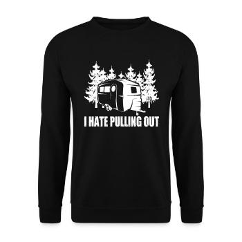 Unforgettable adventures – nature camping with humour - Unisex Sweatshirt - black - Front - Alina (178cm) & Michal (187cm)
