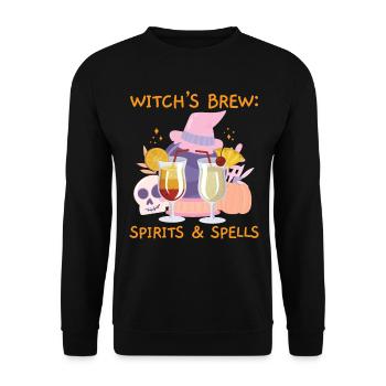 Hexengebräu: Spirituosen & Zaubersprüche Barkeeper - Unisex Pullover - Schwarz - Vorne - Alina (178cm) & Michal (187cm)