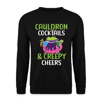Cauldron Cocktails & Spooky Prostate Halloween - Unisex Sweatshirt - black - Front - Alina (178cm) & Michal (187cm)