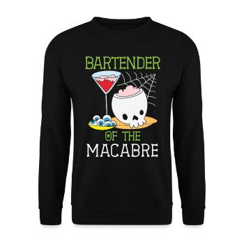 Bartender of the macabre bartender Halloween - Unisex Sweatshirt - black - Front - Alina (178cm) & Michal (187cm)