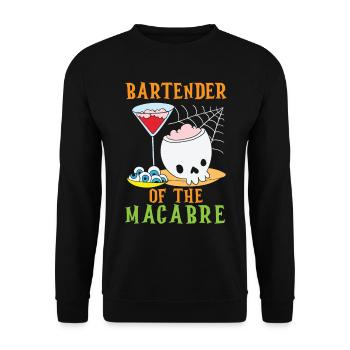 Bartender of the macabre bartender Halloween - Unisex Sweatshirt - black - Front - Alina (178cm) & Michal (187cm)