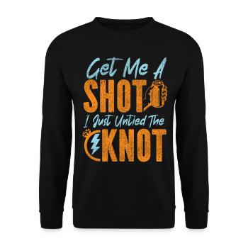 Happy Divorce Party Get Me A Shot - Unisex Sweatshirt - black - Front - Alina (178cm) & Michal (187cm)