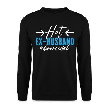 Happy Divorce Party Hot Ex-Husband - Unisex Sweatshirt - black - Front - Alina (178cm) & Michal (187cm)