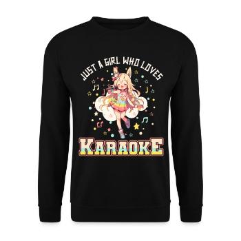 Juste une fille qui aime le karaoké - Sweat-shirt Unisexe - noir - Devant - Alina (178cm) & Michal (187cm)
