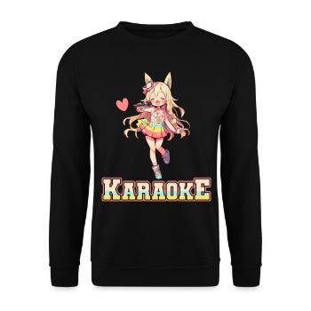 Filles Manga Anime Karaoké - Sweat-shirt Unisexe - noir - Devant - Alina (178cm) & Michal (187cm)