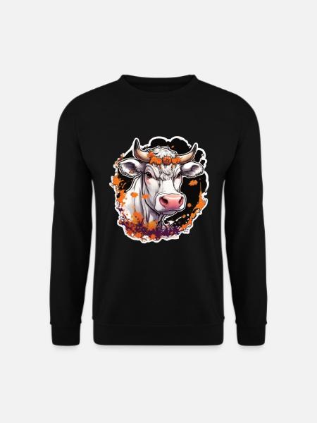 Kug Kuh Halloween Kuhschädel Kuh Kopf Kühe - Unisex Pullover - Schwarz