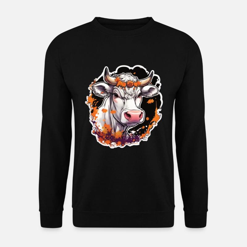 Kug Kuh Halloween Kuhschädel Kuh Kopf Kühe - Unisex Pullover - Schwarz