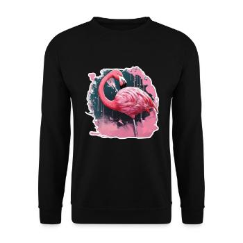 Flamants roses - Sweat-shirt Unisexe - noir - Devant - Alina (178cm) & Michal (187cm)