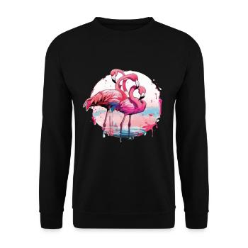 Flamants roses - Sweat-shirt Unisexe - noir - Devant - Alina (178cm) & Michal (187cm)
