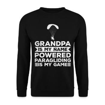 Powered Paragliding Grandpa Powered Paraglider - Unisex Sweatshirt - black - Front - Alina (178cm) & Michal (187cm)