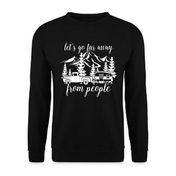 Drôle de tenue d’aventure de camping pour les amoureux de la nature - Sweat-shirt Unisexe - noir - Devant - Alina (178cm) & Michal (187cm)