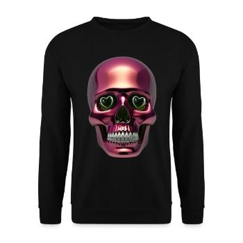 Steampunk Totenkopf - Unisex Pullover - Schwarz - Vorne - Alina (178cm) & Michal (187cm)