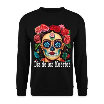 Dia de los Muortos - Day of the Dead - Unisex Sweatshirt - black - Front - Alina (178cm) & Michal (187cm)