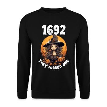 Magic Witch Design - 1692 - They Missed One - Unisex Sweatshirt - black - Front - Alina (178cm) & Michal (187cm)