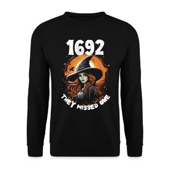 Salem Witch 1692 - Design magique d’Halloween - Sweat-shirt Unisexe - noir - Devant - Alina (178cm) & Michal (187cm)